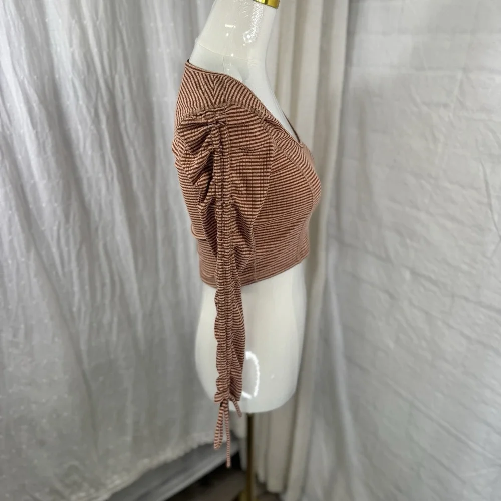 Free People Top Womens Small Intimately Free Crop Long Sleeve Y2K Boho 90s Retro